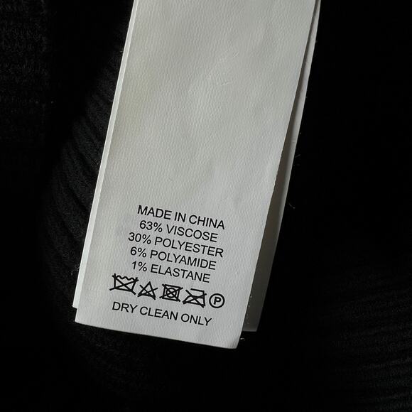 Kate Spade Off The Shoulder Sweater Top Cropped Large Fits Smaller Black Ribbed - Picture 10 of 13